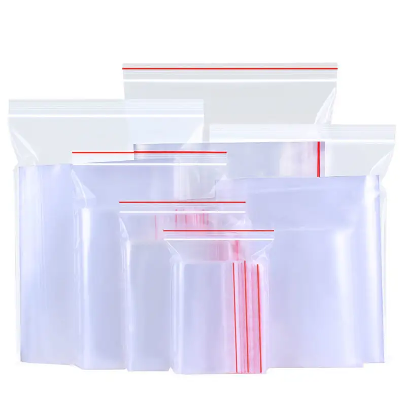 Sacs d'emballage en plastique transparents auto-scellants pour scellage et conservation des aliments