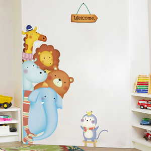 Personalizzato Cartone Animato Animale Adesivi Murali Carino per I Bambini Del Bambino Soggiorno Camera Da Letto Casa decorazione per la Casa Del Vinile Della Decorazione Delle Decalcomanie - Product Image 1