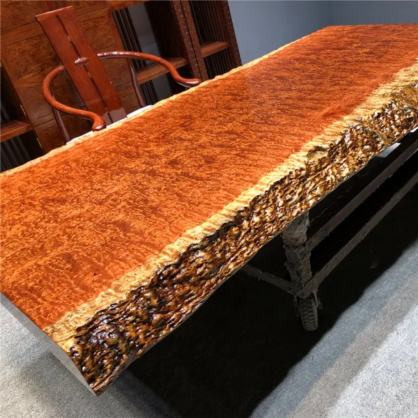 Mesa de comedor de madera de palisandro de África de lujo, mesa rústica grande de nogal para restaurante