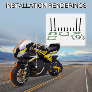 Goofit 40mm xi lanh xe máy Top End Gasket kit thay thế cho 2 đột quỵ 49cc <span class=keywords><strong>50cc</strong></span> YAMAHA y-zinger JOG ATV Scooter Dirt Bike - Product Image 6