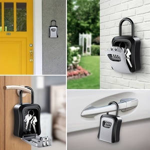 Grey bãi biển Keyless lưu trữ mật khẩu ngoài trời an toàn an ninh realtor treo kim loại cầm tay an toàn chìa khóa xe Locker khóa hộp cho các phím - Product Image 2