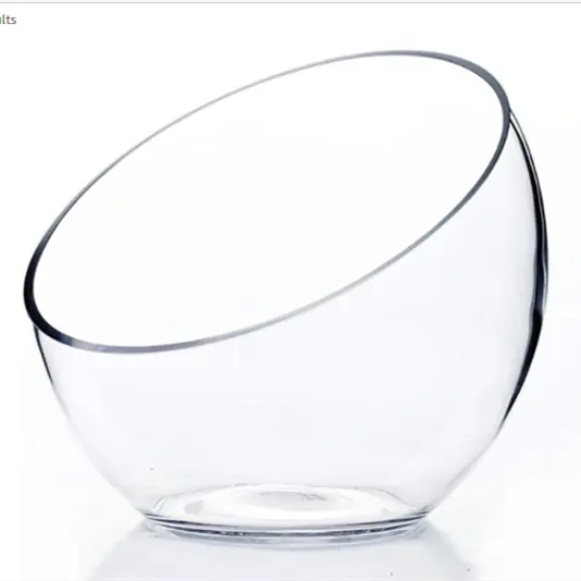 Ciotola tagliata inclinata vaso di vetro trasparente addensare piante di vetro terrario piatto di caramelle vaso di frutta contenitore floreale per la casa matrimonio all'ingrosso