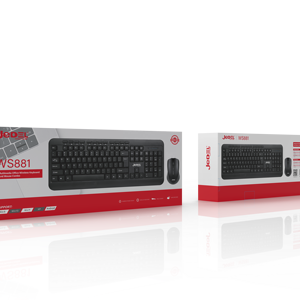 Combo de teclado y ratón inalámbricos de gran oferta WS881, serigrafía de línea de PU de 1,35 metros, teclado estándar de oficina OEM - Product Image 1