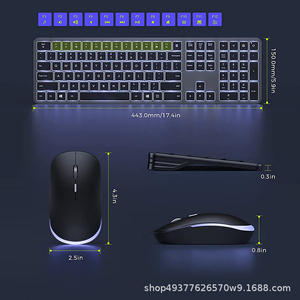 2,4G inalámbrico LED retroiluminado inalámbrico teclado y ratón Combo recargable Oficina silencioso teclado y ratón conjunto - Product Image 3