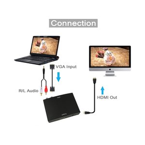 Artículo de salida VGA a para entrada de convertidor HDMI VGA + Salida de Audio R/L HD 1080P para TV Monitor PC función de visualización de vídeo