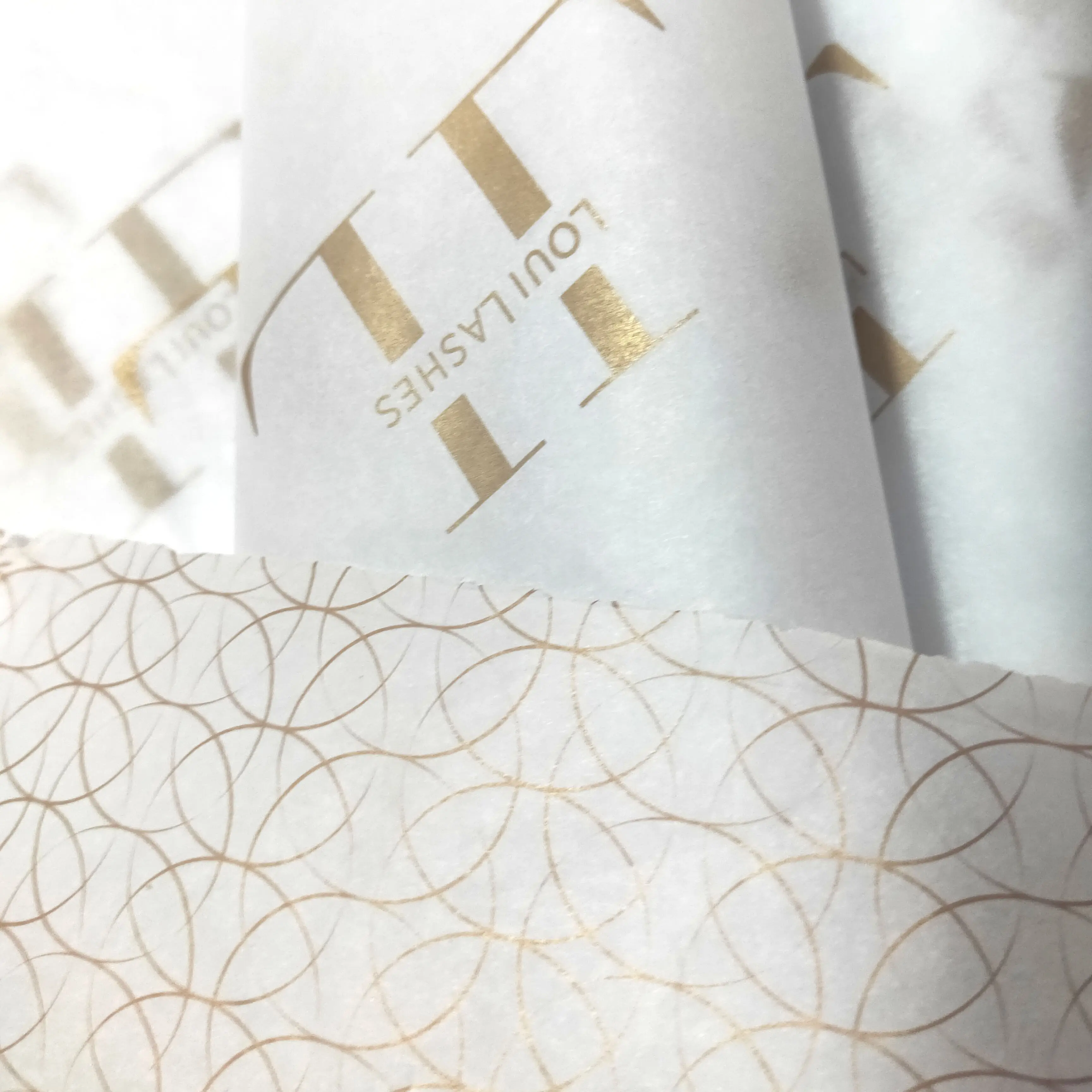 Stampati personalizzati abbigliamento tessuto di carta, rosa color oro logo regalo del tessuto di carta