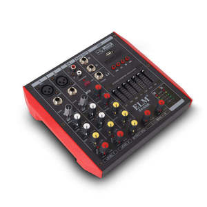 Professional 4-Channel Mini Audio Console <strong>Mixer</strong> 48V Phantom Power Interface Controller for PC Recording Stage Sound <strong>Pro</strong> Console