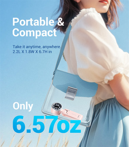 พัดลมขนาดเล็กพกพาสีชมพูเจ็ทเทอร์โบพัดลมมือถือความเร็วสูงพับได้5 4000มิลลิแอมป์สำหรับใช้งานกลางแจ้งออกแบบมาสำหรับชาวเกาหลี - Product Image 3
