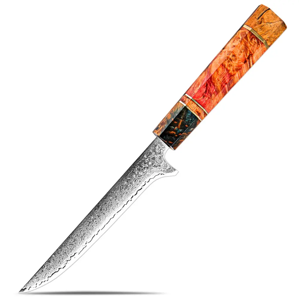 6 "couteau à désosser acier damas Pro enlèvement d'os Steak Sushi filet de saumon tranchage outils de coupe par les chefs de cuisine haut de gamme