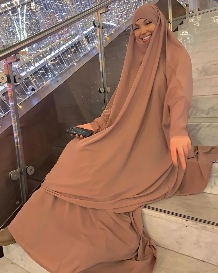 Abbigliamento islamico donna modesto Khimar Hijab Abaya formato libero Jilbab Bat abito Niqab Burka Khimar pagamento Online effettuato materiale Nida