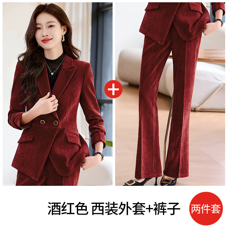 Burgundy suit trousers