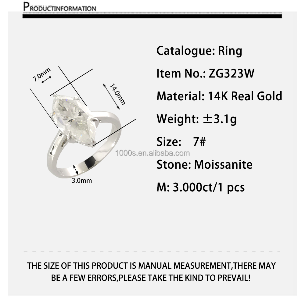 Moissanite in oro 14K ZG323G