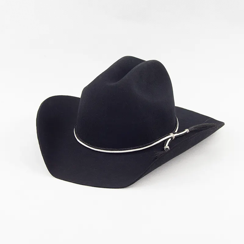 لي هوا جديد نمط قبعات رعاة البقر الغربية قبعة مخصصة الصوف قبعة للرجال
