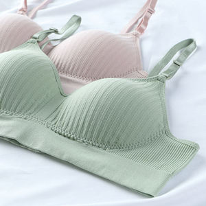 中国工厂无缝棉文胸聚拢固定杯无钢圈学生女内衣棉文胸套装女 - Product Image 5
