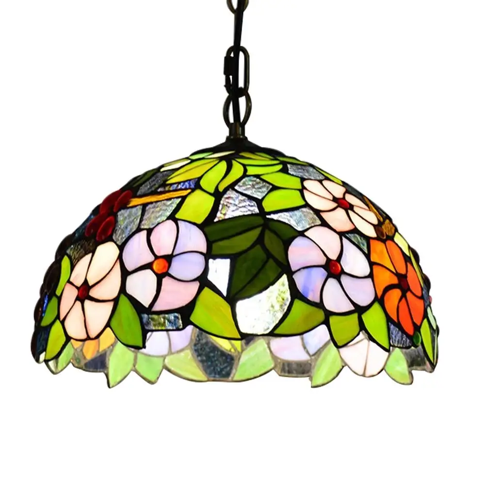 TFC-1082 Gros luxe abat-jour en verre teinté antique lustre suspension lampe tiffany pendentif