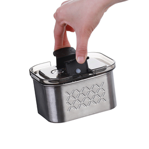 Vuông thép không gỉ kim loại thực phẩm cà phê lưu trữ Jar <span class=keywords><strong>container</strong></span> Set với nhựa kín nắp không khí-phát hành - Product Image 2