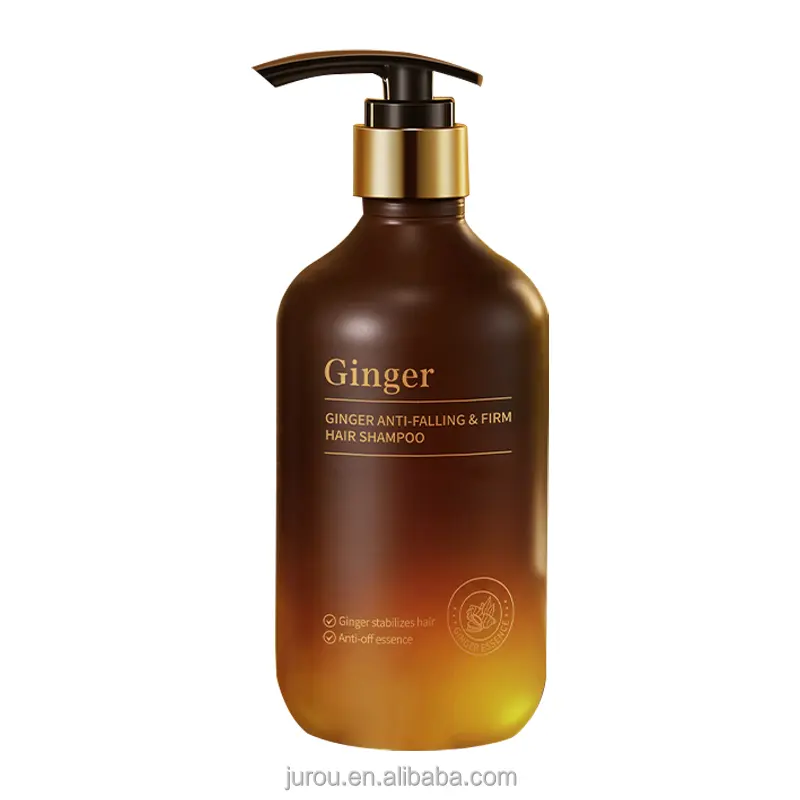 Shampoo natural de gengibre evita a perda de cabelo e cabelo sólido, shampoo de limpeza profunda anti-coceira, shampoo refrescante, processamento OEM