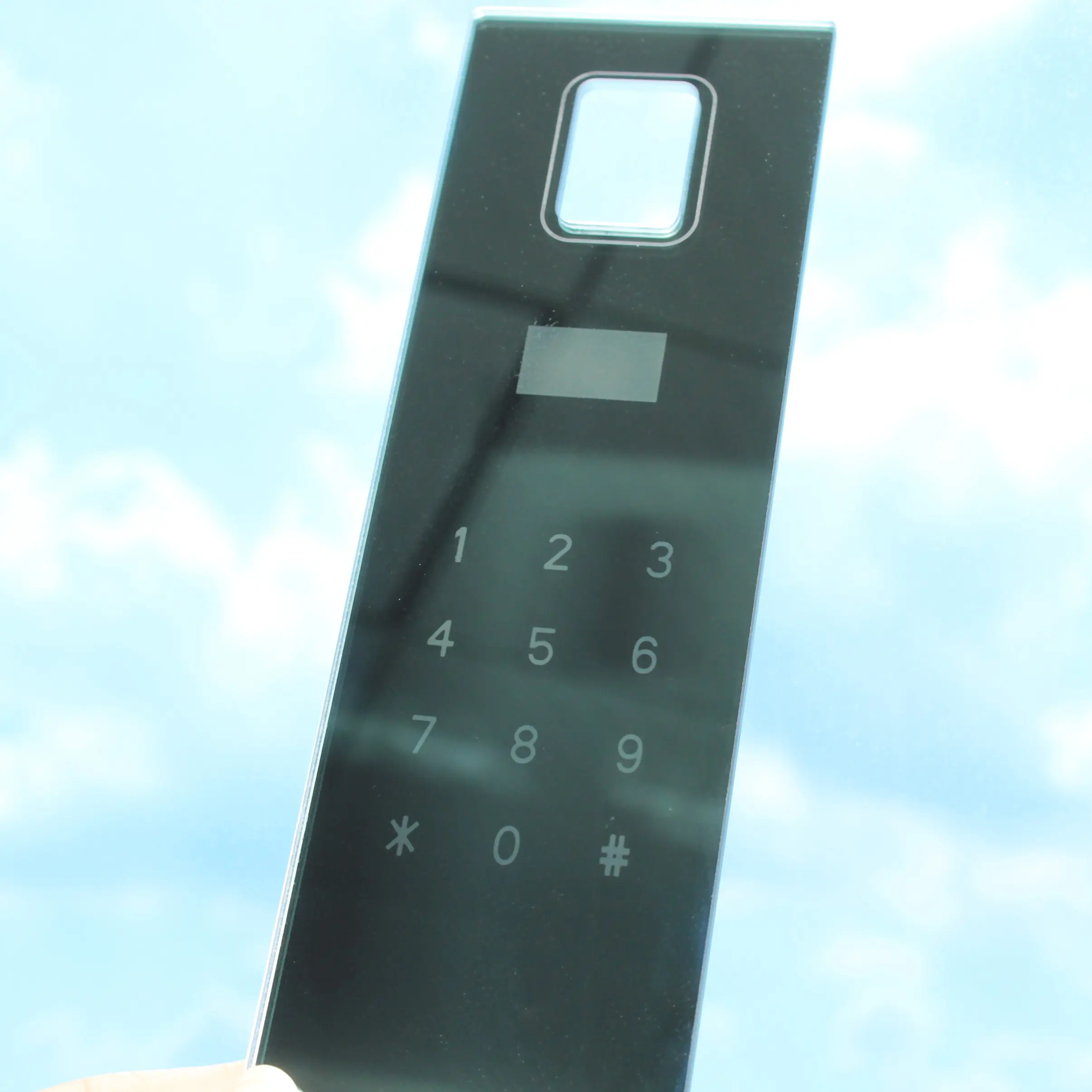 사용자 정의 IC 카드 전자 암호 디지털 잠금 유리 패널 강화 실크 스크린 유리 화면 보호 패널