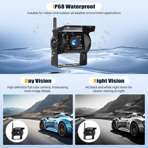 Sistema de cámara de respaldo de vehículo inalámbrico 7 pulgadas IP68 Monitor de visión nocturna impermeable Vista trasera frontal para camión RV Van 1 año - Product Image 6