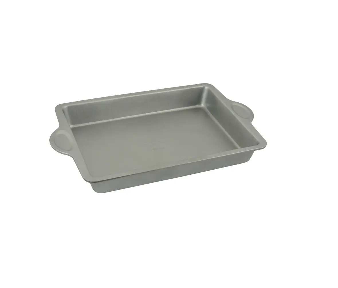 Molde para pasteles profundo rectangular de 9x13 pulgadas con marcas de medición, utensilios para hornear lasaña, bandeja antiadherente para hornear, plato para horno para rollos de pan, Brownie