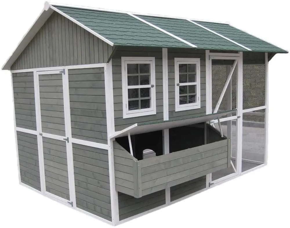 Artsu — grand toit en similicuir, automatique, pour l'extérieur, avec nid, porte en bois