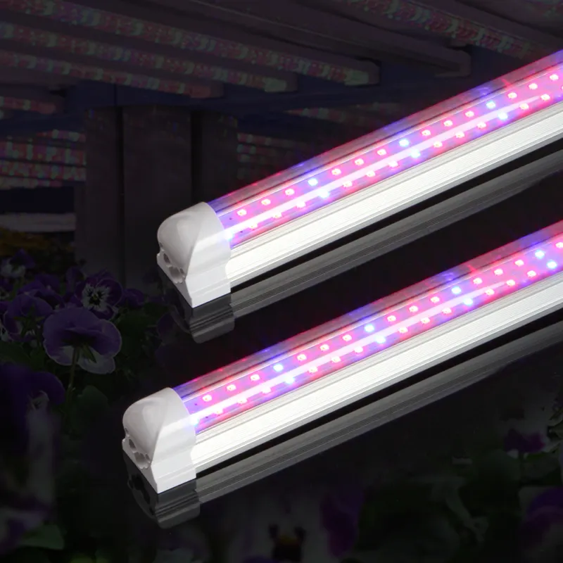Lettuce Growing Led Plant Light T8 2ft3ft4ft double rows red ir uv Integrated Fixture Led grow Lamp