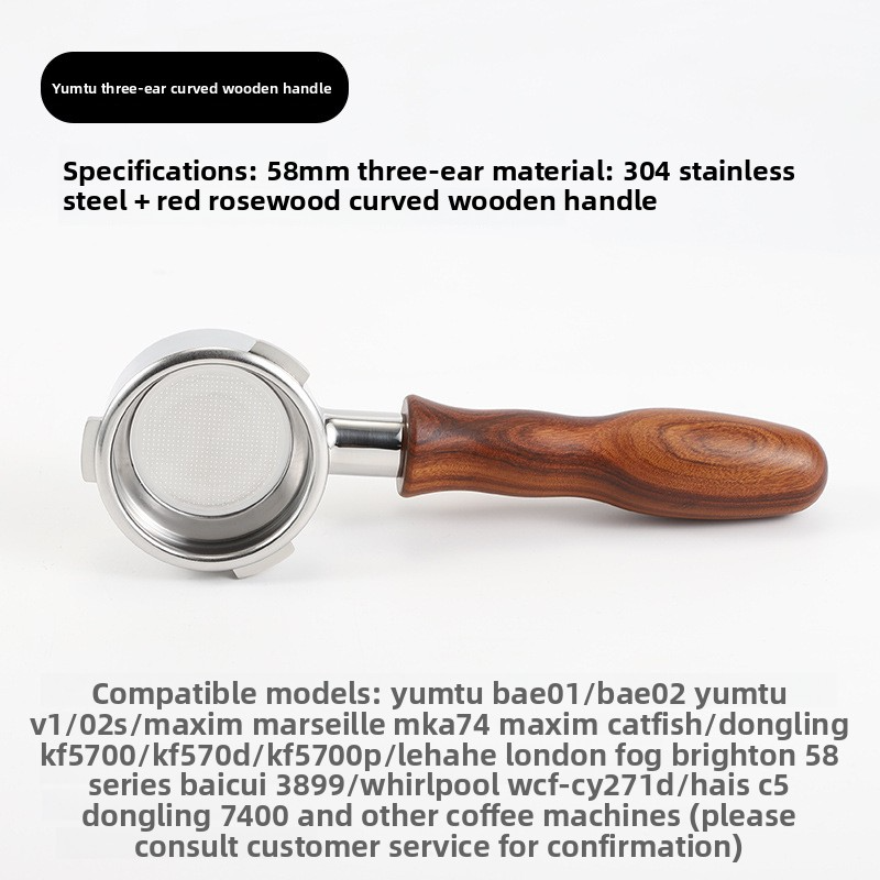 Mango de madera de rama ácida curvada marrón de 58 mm