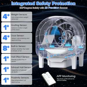 Kediler için lüks hayvan tuvaleti Robot | WiFi, büyük kapasite ve 4 seviyeli koku kilidi ile APP kontrollü akıllı kum kabı - Product Image 5