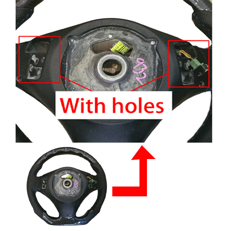 With holes +Leather+Carbon Fiber+LED Red and blue stitching