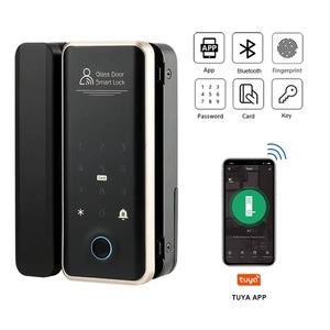 Tuya Wifi App elektronik cam kapi akıllı kilit TTlock Ble parmak izi kodu dijital cam kilit anahtarı kart Nfc Rfid akıllı kilit - Product Image 1