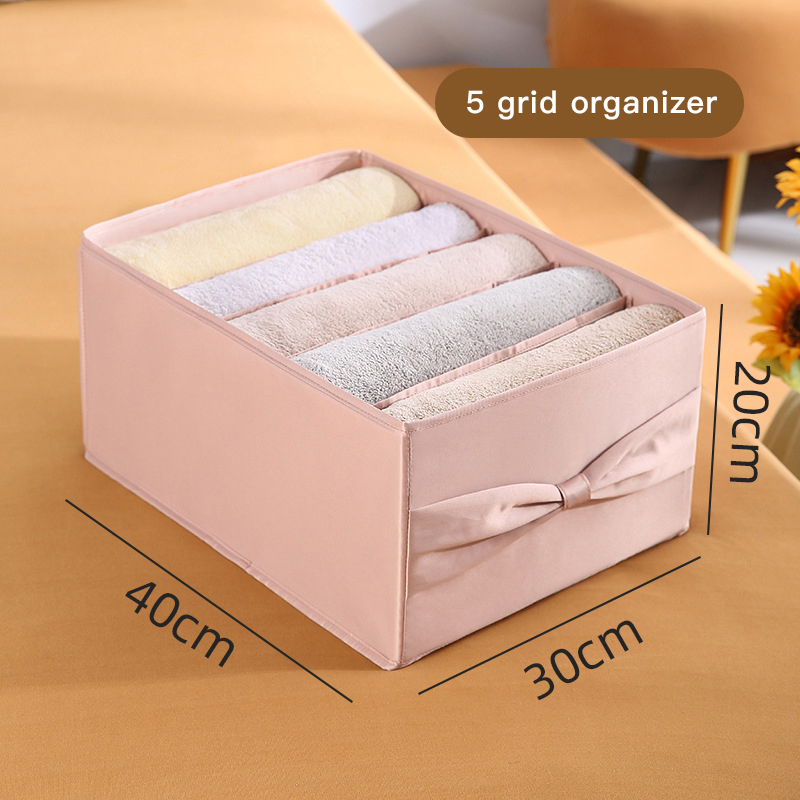 Boîte de rangement rose à 5 compartiments