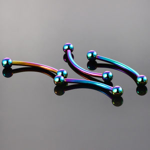 טיטניום מושחנת שפת נחש העין חושפת פעמונים מעוקלים גבות לשון פירסינג תכשיטים גוף תכשיטים - Product Image 2