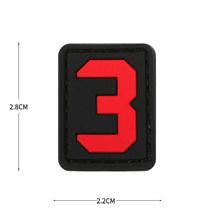 3 (black with red background)