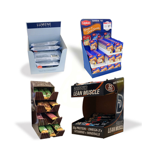 Scatole da esposizione da banco in cartone con Logo personalizzato per barrette di cioccolato con Snack per caramelle