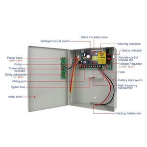 安全门不间断电源电池盒发光二极管指示灯DC 12V 5A UPS开关电源用于门禁 - Product Image 4