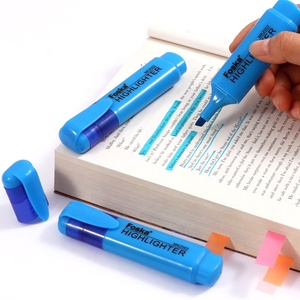 Foska Cincel Tip Marker Pen Personalizado 6 Colores Fluorescentes Surtidos Highlighter Pen Marker con Clip Cap