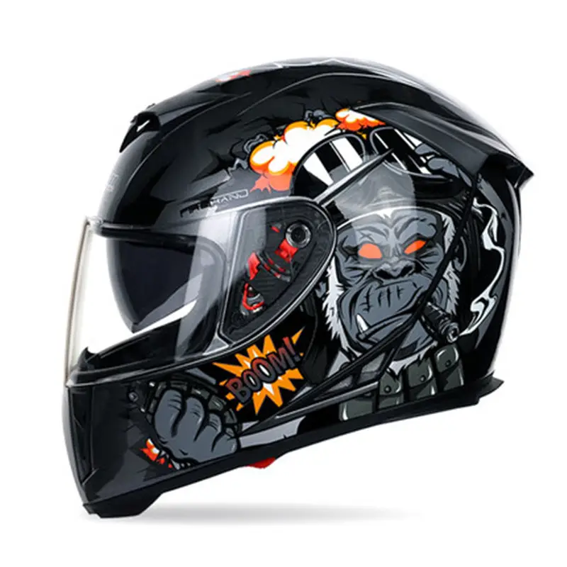 JIEKAI 310 Motorcycle Helmet Locomotive Helmet Anti Fog Full Face Helmet Racing Helmet Capacete ,Moto Helmet / Gold Steel Red