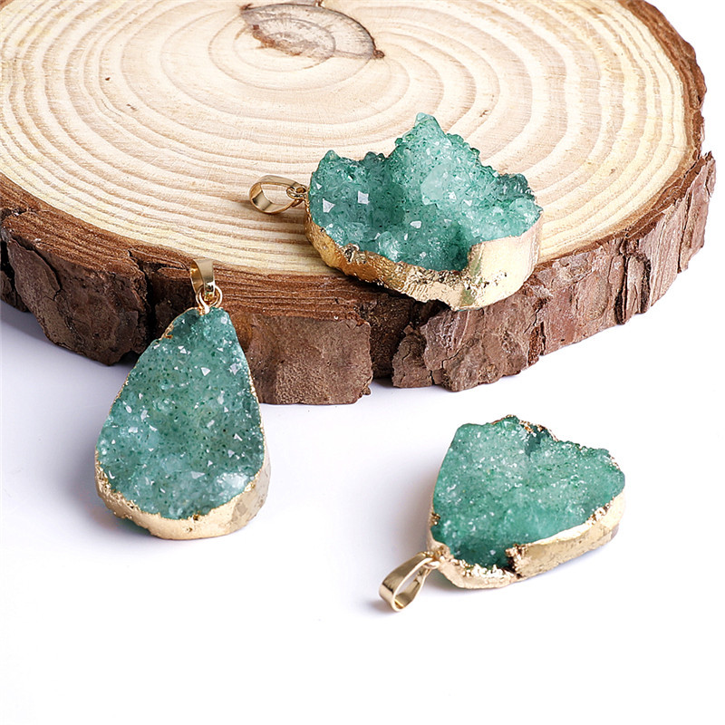HUIYING Factory Direct High Quality blue lace <strong>agate</strong> with druzy pendant gold <strong>large</strong> tower gift - Product Image 6