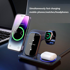 スタンドロゴスマートフォンユニバーサルフォンスマートウォッチ高速充電ステーション折りたたみ式3 In 1ワイヤレス充電器for Apple - Product Image 2