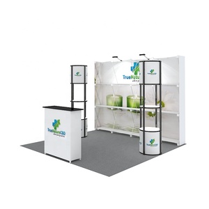 定制便携式弹出式展台支架10x10可折叠搁板展示，易于设置染料升华印刷 - Product Image 2