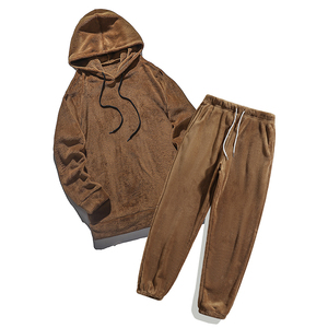 Sistema di elementi essenziali foderato in pile Unisex OEM/ODM-felpa con cappuccio e Jogger minimalisti a colori personalizzati | Programma Winterwear pronto per il Merch 44 - Product Image 1