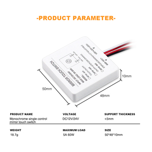 DC 12V Smart <strong>LED</strong> Dimmer Mirror Single Touch <strong>Sensor</strong> for Bathroom Makeup Home <strong>Use</strong> One Color Lighted Inductive Switch - Product Image 2