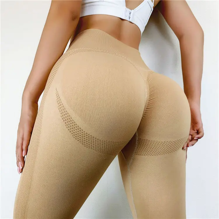 Abbigliamento Sexy Fit Leggings da palestra a vita alta Push Up Anti Cellulite Sculpt Scrunch Butt Leggings senza cuciture pantaloni da Yoga