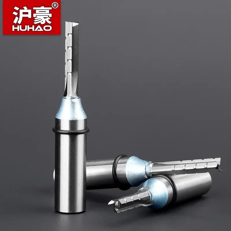 HUHAO 12.7mm 3 Flautas TCT Aparar Cortador De Fresagem Em Linha Reta Para MDF Madeira Compensada Aglomerado Broca De Madeira Dura Gravura Router Bit