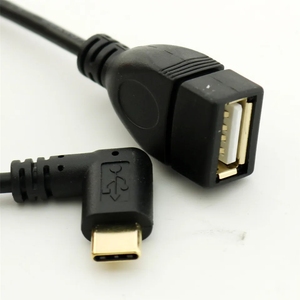 Gold Type C 3.1 Male Right Angled to <strong>USB</strong> <strong>2.0</strong> a Female Data Charging OTG Cable
