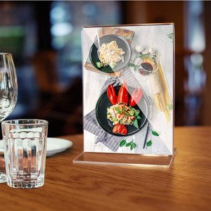 A4 /A5 / A6 <strong>One</strong> Side T Shape Acrylic Sign Holder Horizontal Acrylic Display <strong>Stand</strong>