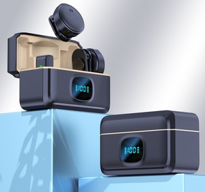 Một Hai Dài Phạm Vi Ngoài Trời Magnetic Không Dây Lavalier <span class=keywords><strong>Microphone</strong></span> Với Kỹ Thuật Số Pin Hiển Thị Ngăn Loại C Kết Nối - Product Image 4