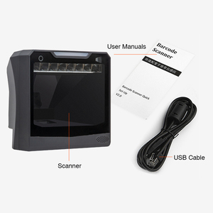 Escaneo automático Manos libres 1D 2D Lector de código QR Escáner de código de barras omnidireccional de escritorio para supermercado - Product Image 1