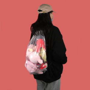 塑料背包袋带拉绳拉绳防水爪包背包透明袋带您的标志 - Product Image 4