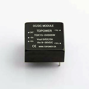 TDK15-24S05W Isolated power supply module Input <strong>voltage</strong> (Vdc) 9V~36V <strong>Output</strong> <strong>voltage</strong> 5V <strong>Output</strong> current (<strong>maximum</strong>) 3A - Product Image 1
